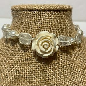 unbranded adjustable white 3d rose bracelet
